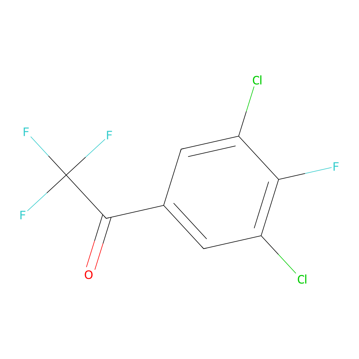 1-(3,5-Dichloro-4-fluorophenyl)-2,2,2-trifluoroethanone molecular structure, CAS 1190865-44-1