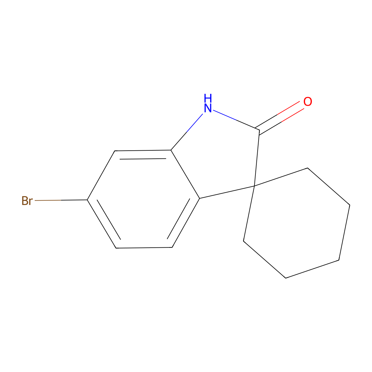 6'-Bromospiro[cyclohexane-1,3'-indolin]-2'-one molecular structure, CAS 1190866-02-4