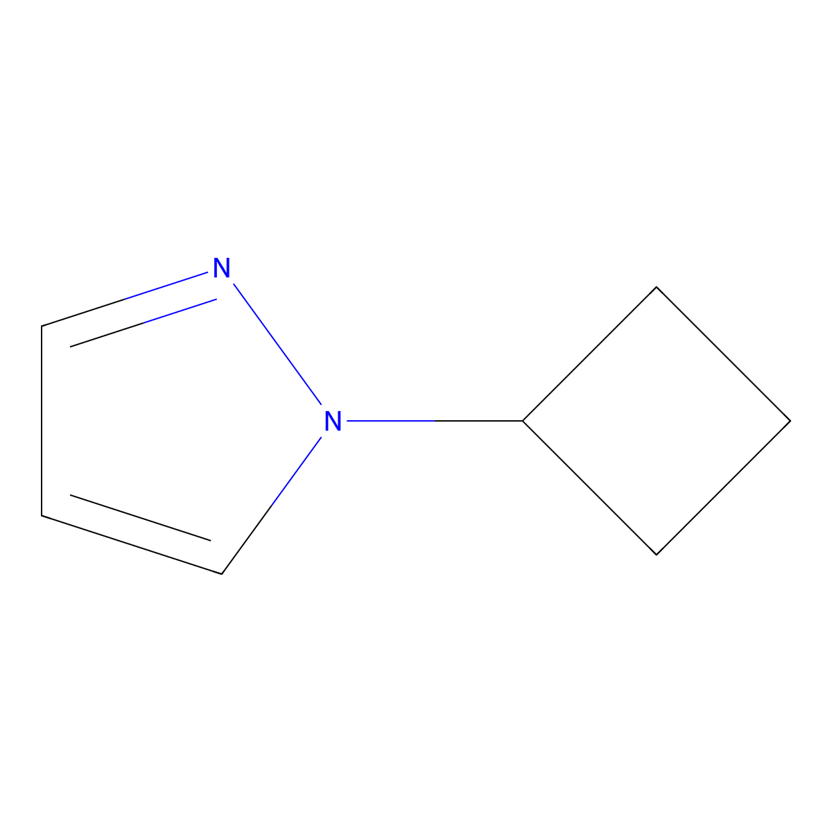 1-cyclobutyl-1H-pyrazole molecular structure, CAS 1190875-37-6