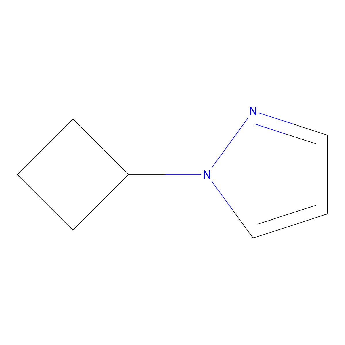 1-cyclobutyl-1H-pyrazole molecular structure, CAS 1190875-37-6