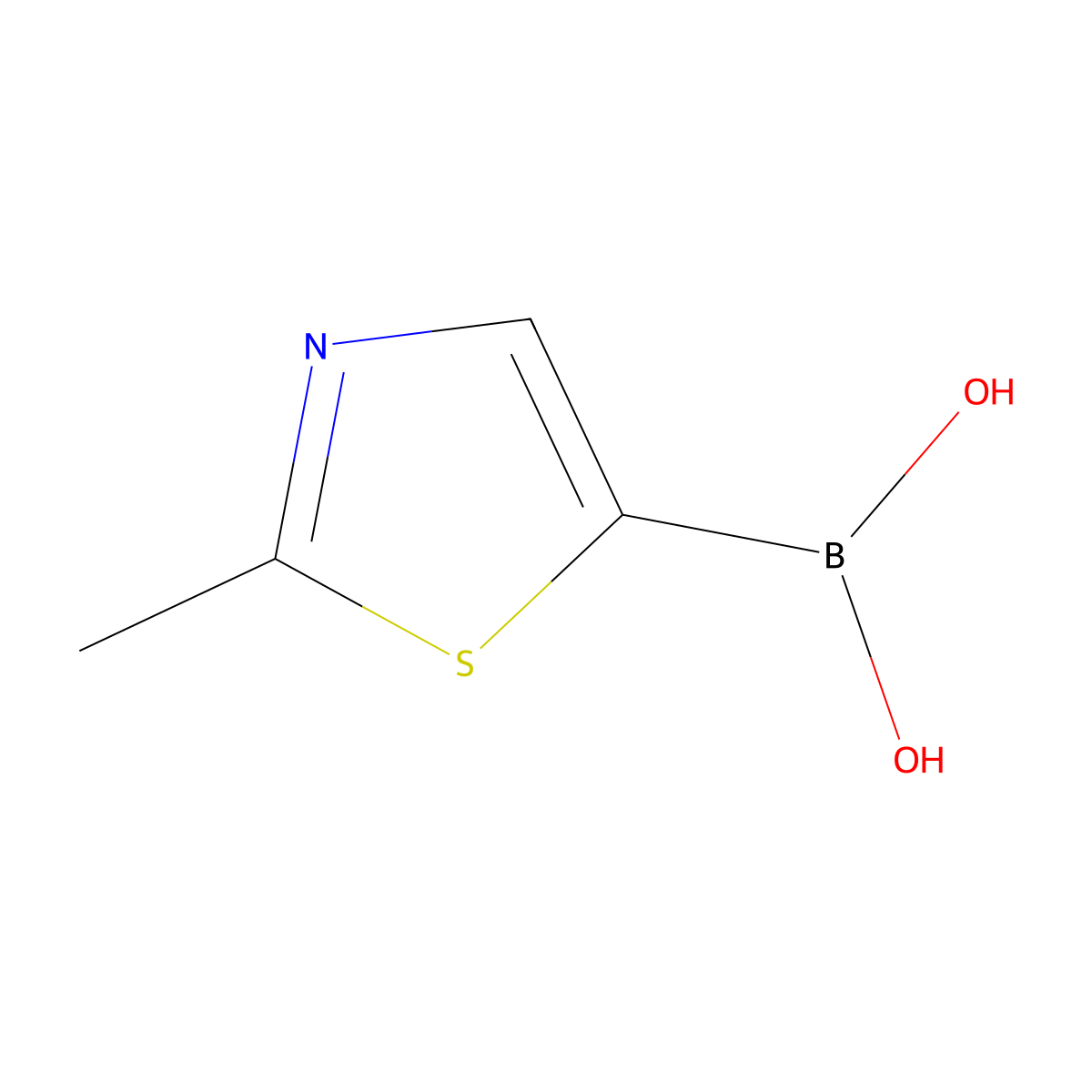 (2-Methylthiazol-5-yl)boronic acid molecular structure, CAS 1190875-47-8