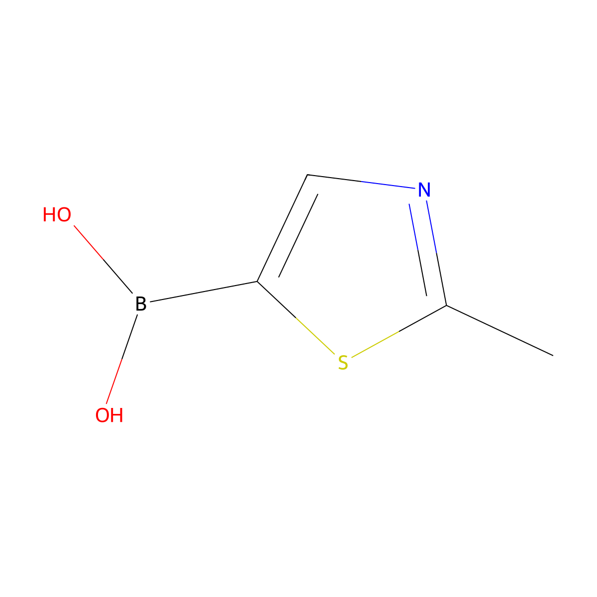 (2-Methylthiazol-5-yl)boronic acid molecular structure, CAS 1190875-47-8