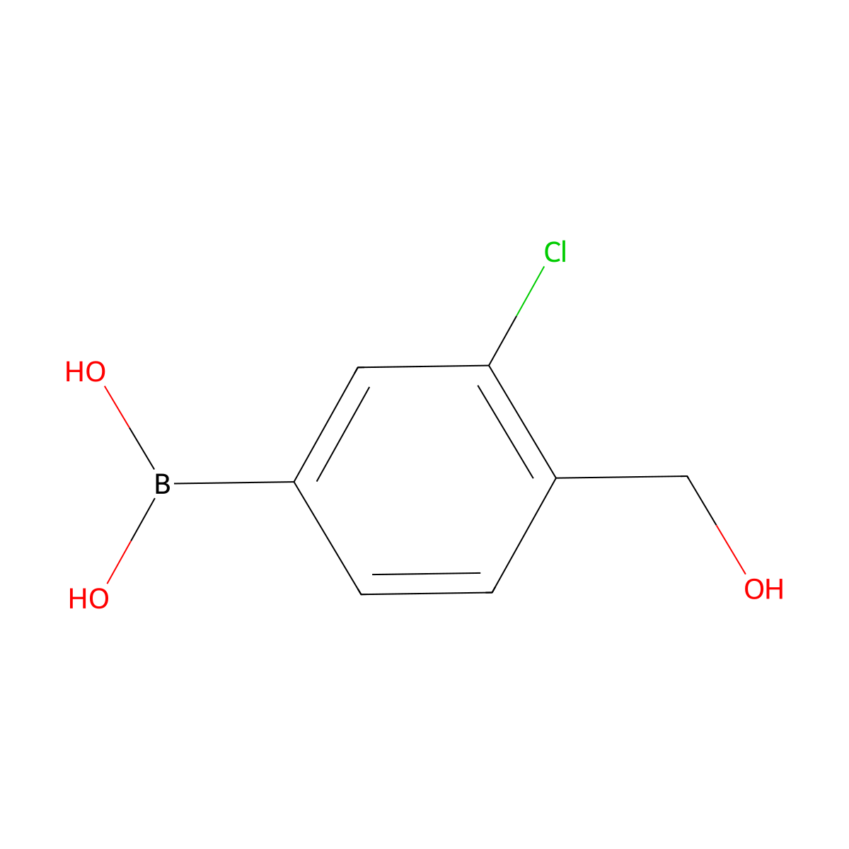 [3-Chloro-4-(hydroxymethyl)phenyl]boronic acid molecular structure, CAS 1190875-60-5