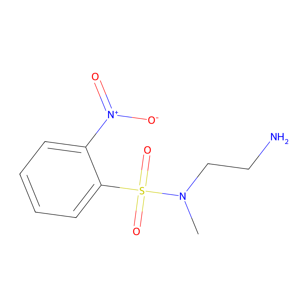 N-(2-Aminoethyl)-N-methyl-2-nitrobenzene-1-sulfonamide molecular structure, CAS 1190890-04-0