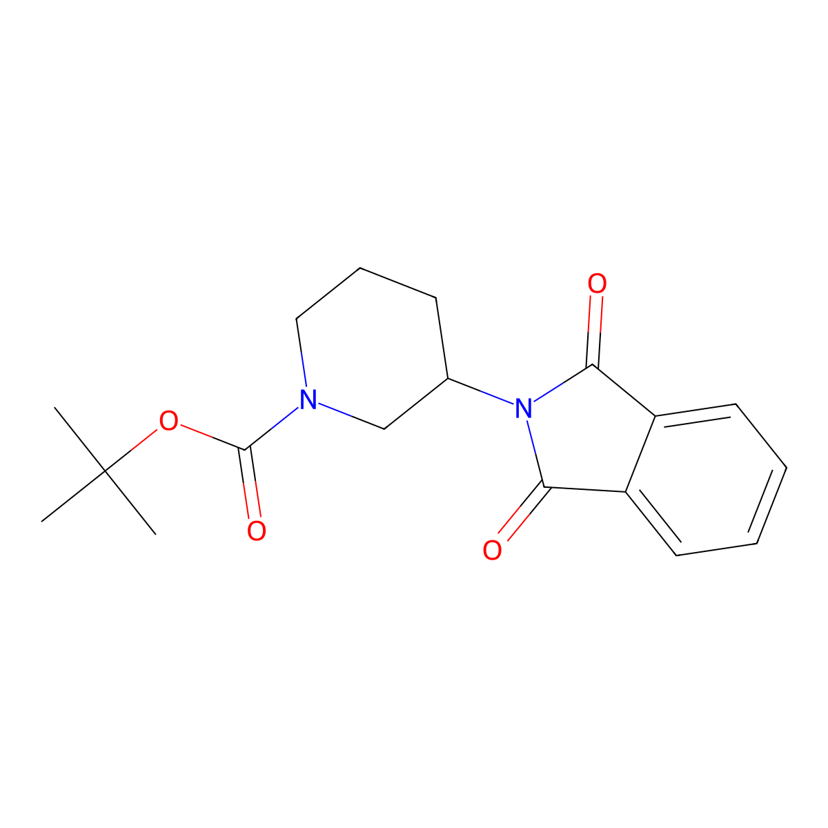 tert-butyl 3-(1,3-dioxo-2,3-dihydro-1H-isoindol-2-yl)piperidine-1-carboxylate molecular structure, CAS 1190890-10-8