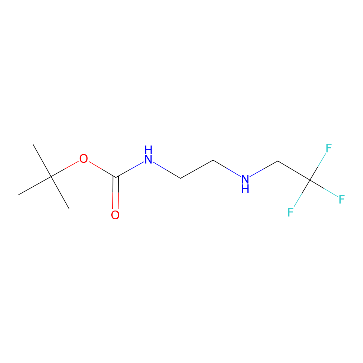 Tert-butyl N-(2-((2,2,2-trifluoroethyl)amino)ethyl)carbamate molecular structure, CAS 1190890-14-2