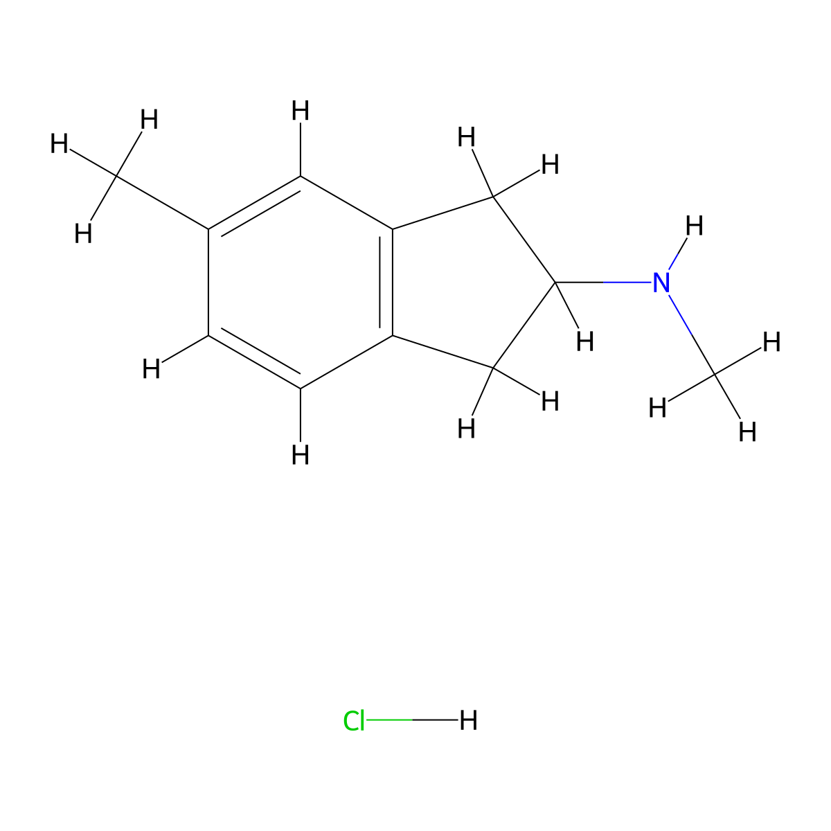 N,5-dimethyl-2,3-dihydro-1H-inden-2-amine hydrochloride molecular structure, CAS 1190890-30-2