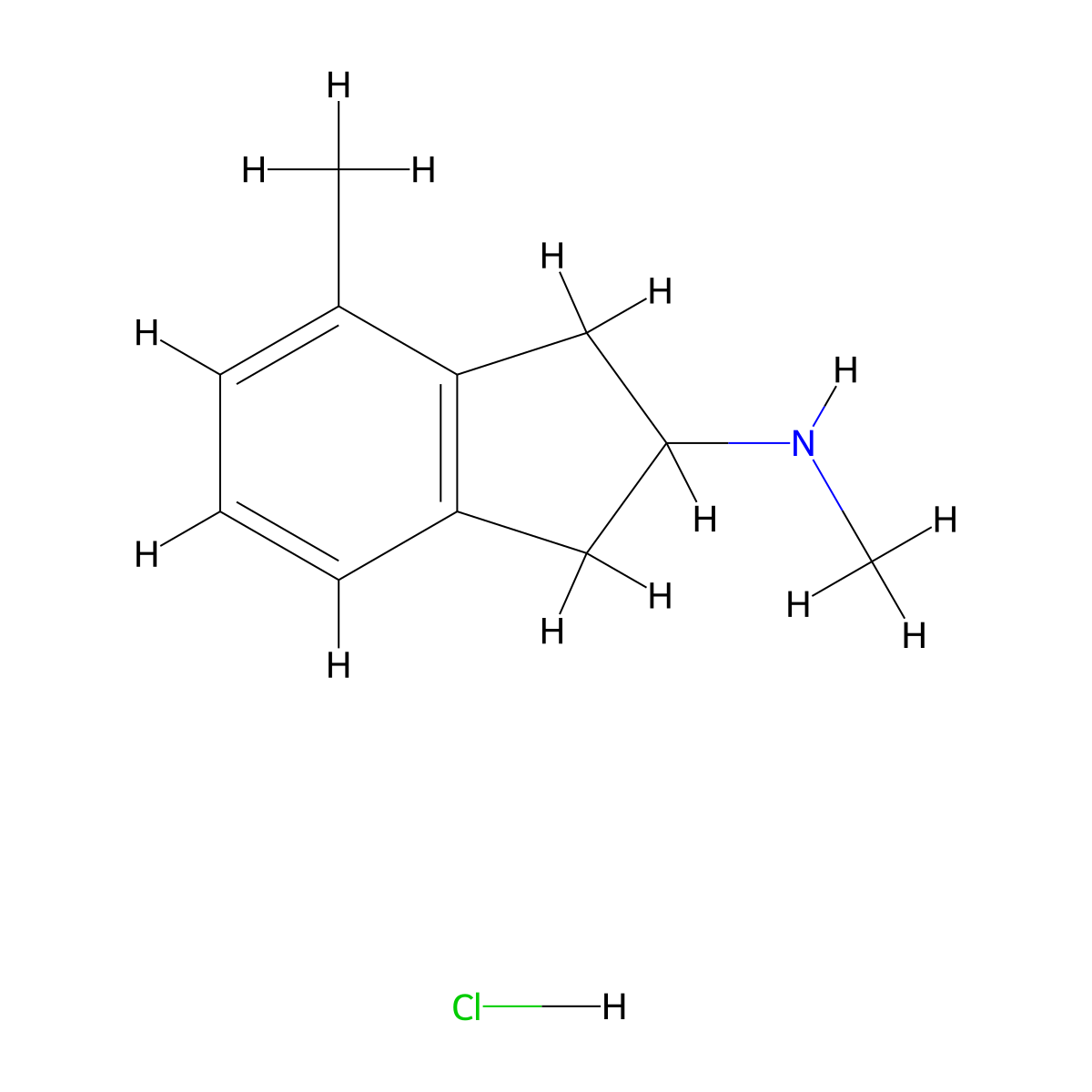 N,4-dimethyl-2,3-dihydro-1H-inden-2-amine hydrochloride molecular structure, CAS 1190890-34-6