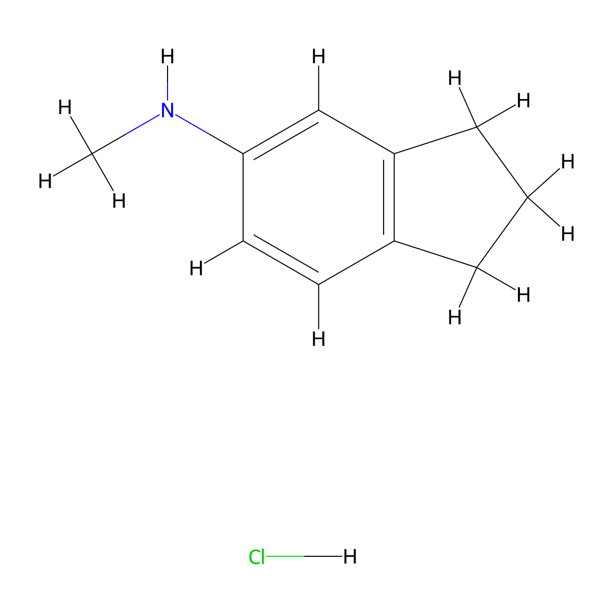 N-Methyl-2,3-dihydro-1H-inden-5-amine hydrochloride molecular structure, CAS 1190890-50-6