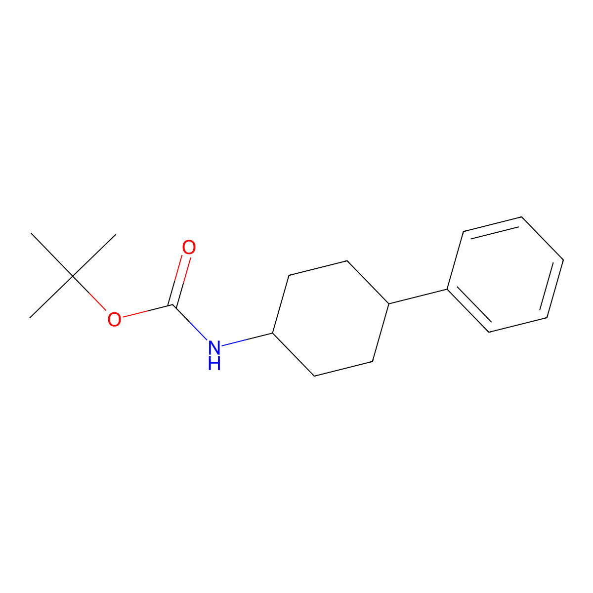 tert-Butyl (trans-4-phenylcyclohexyl)carbamate molecular structure, CAS 1190890-51-7