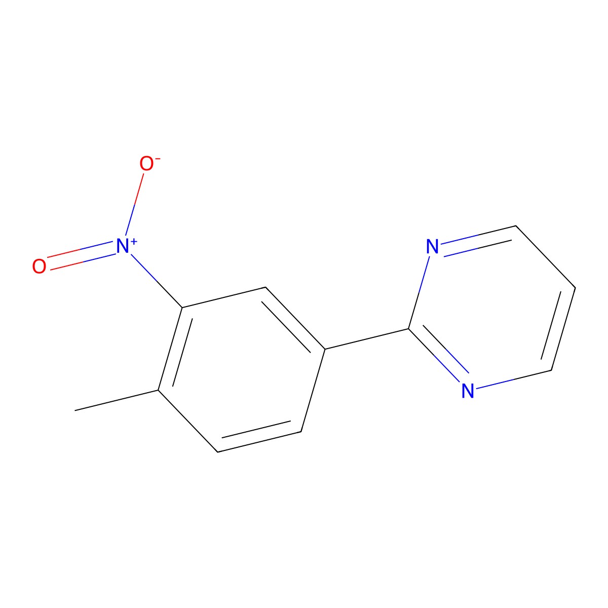2-(4-Methyl-3-nitrophenyl)pyrimidine molecular structure, CAS 1190891-71-4