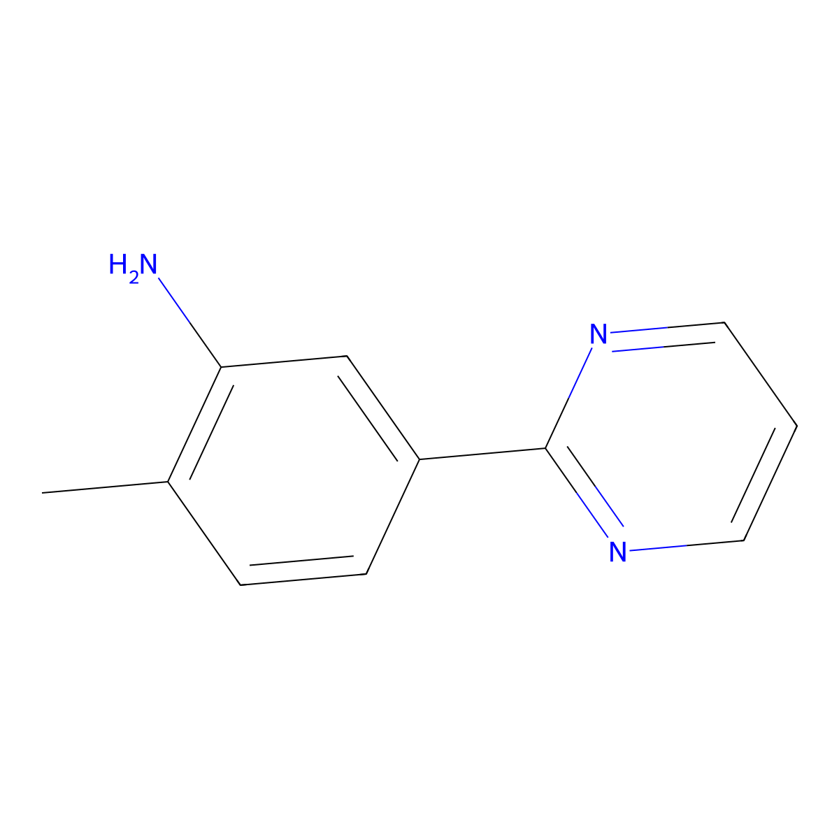 2-Methyl-5-(pyrimidin-2-yl)aniline molecular structure, CAS 1190891-72-5