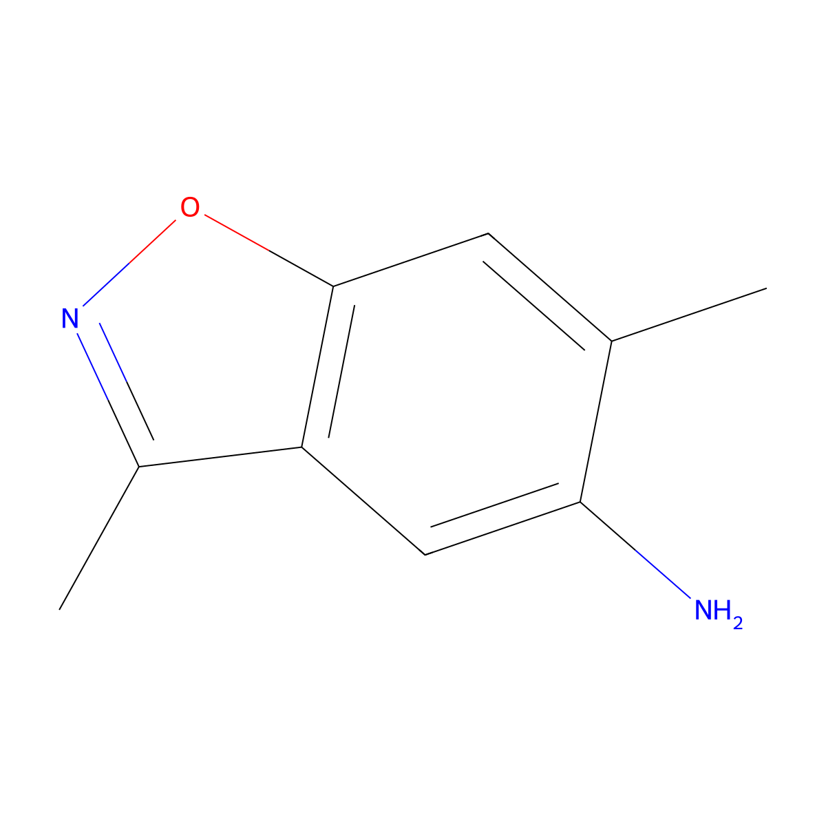 3,6-Dimethyl-1,2-benzoxazol-5-amine molecular structure, CAS 1190892-20-6
