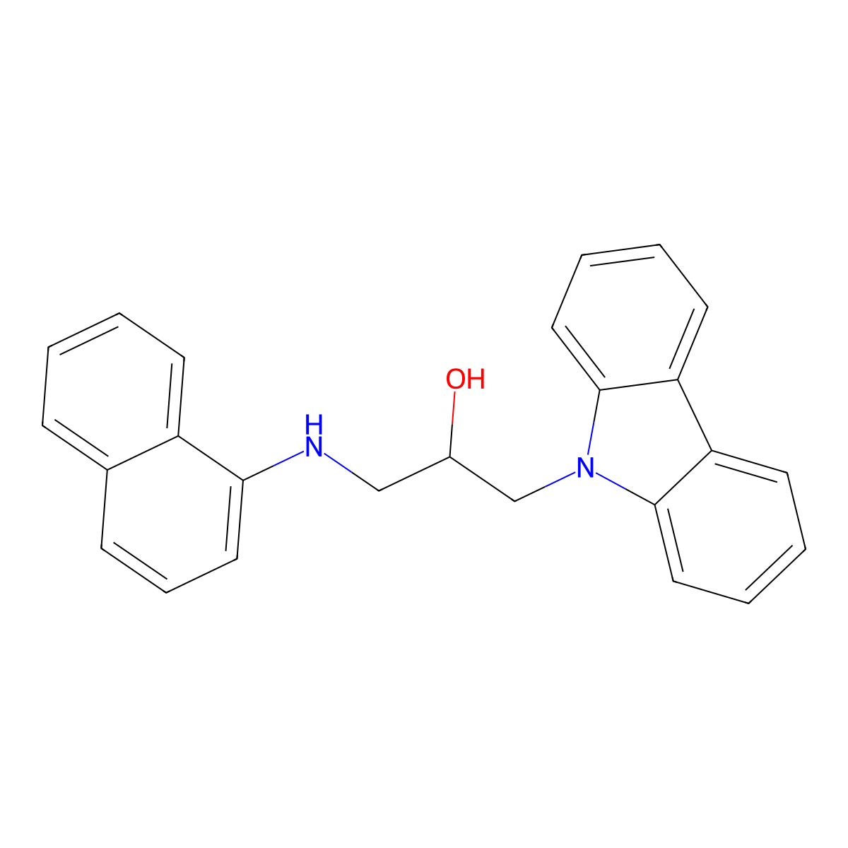1-(9H-carbazol-9-yl)-3-(naphthalen-1-ylamino)propan-2-ol molecular structure, CAS 119091-28-0