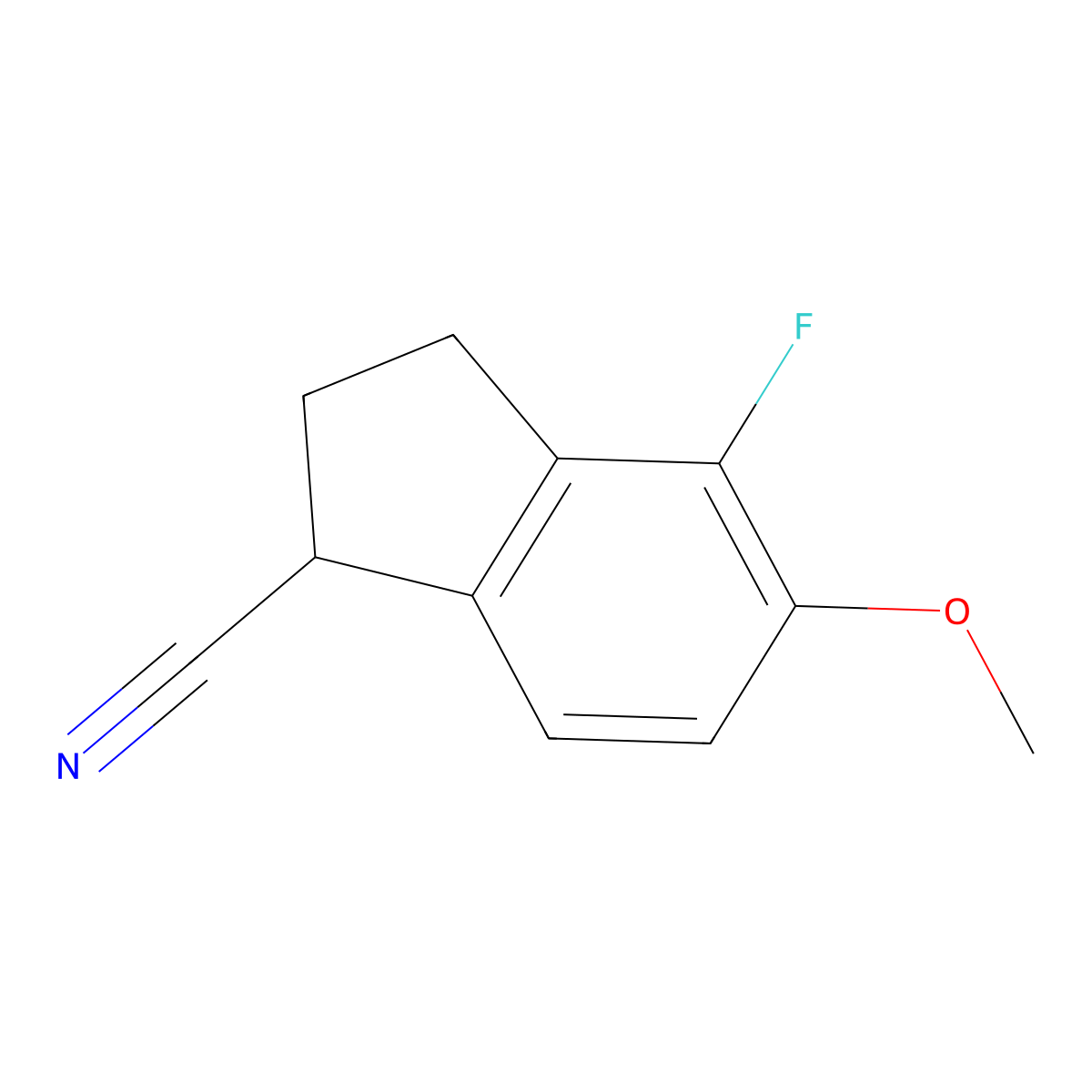 4-Fluoro-5-methoxy-2,3-dihydro-1H-indene-1-carbonitrile molecular structure, CAS 1190922-19-0