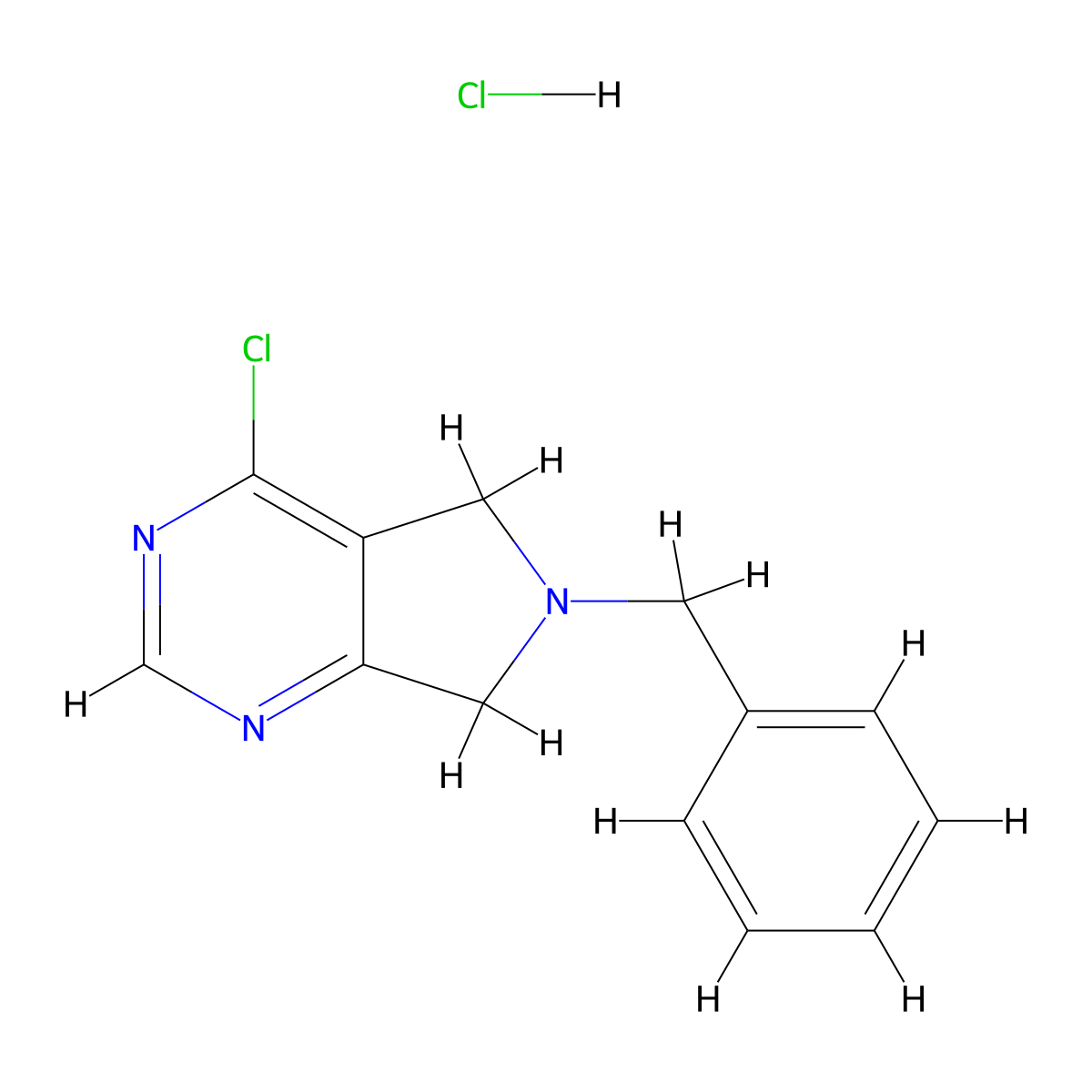 6-Benzyl-4-chloro-6,7-dihydro-5H-pyrrolo[3,4-d]pyrimidine hydrochloride molecular structure, CAS 1190927-80-0