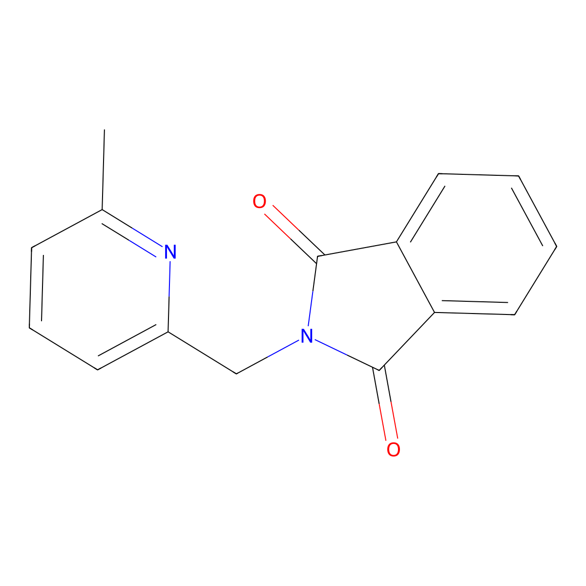 2-((6-Methylpyridin-2-YL)methyl)isoindoline-1,3-dione molecular structure, CAS 1190947-26-2