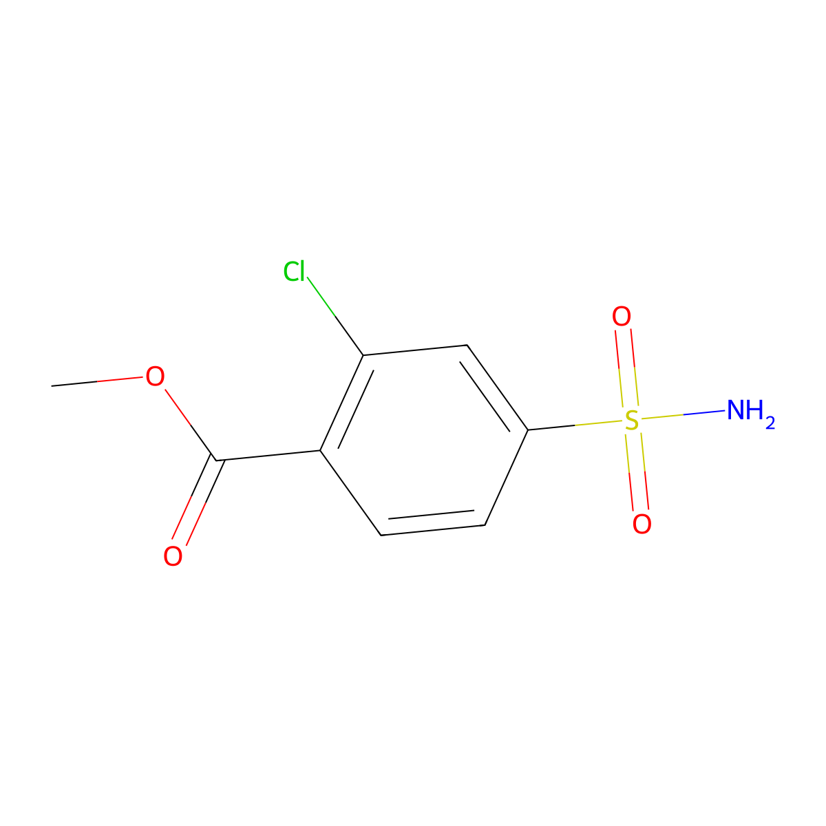 Methyl 2-chloro-4-sulfamoylbenzoate molecular structure, CAS 1190947-65-9