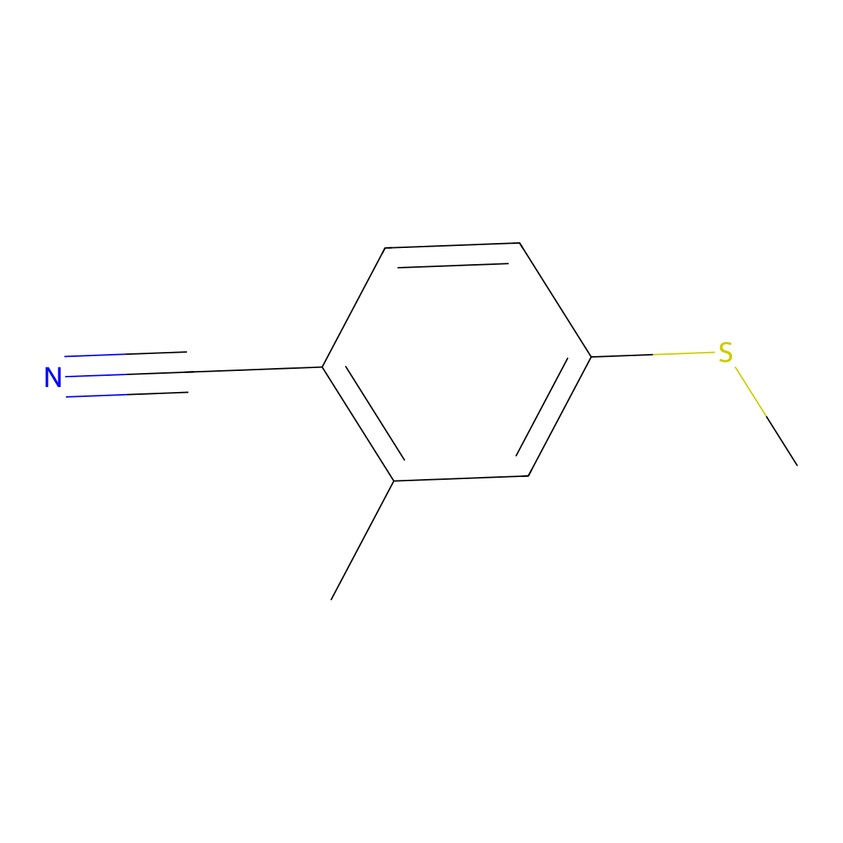 2-Methyl-4-(methylthio)benzonitrile molecular structure, CAS 1190948-25-4
