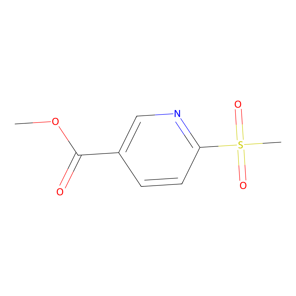 Methyl 6-(methylsulfonyl)nicotinate molecular structure, CAS 1190948-26-5