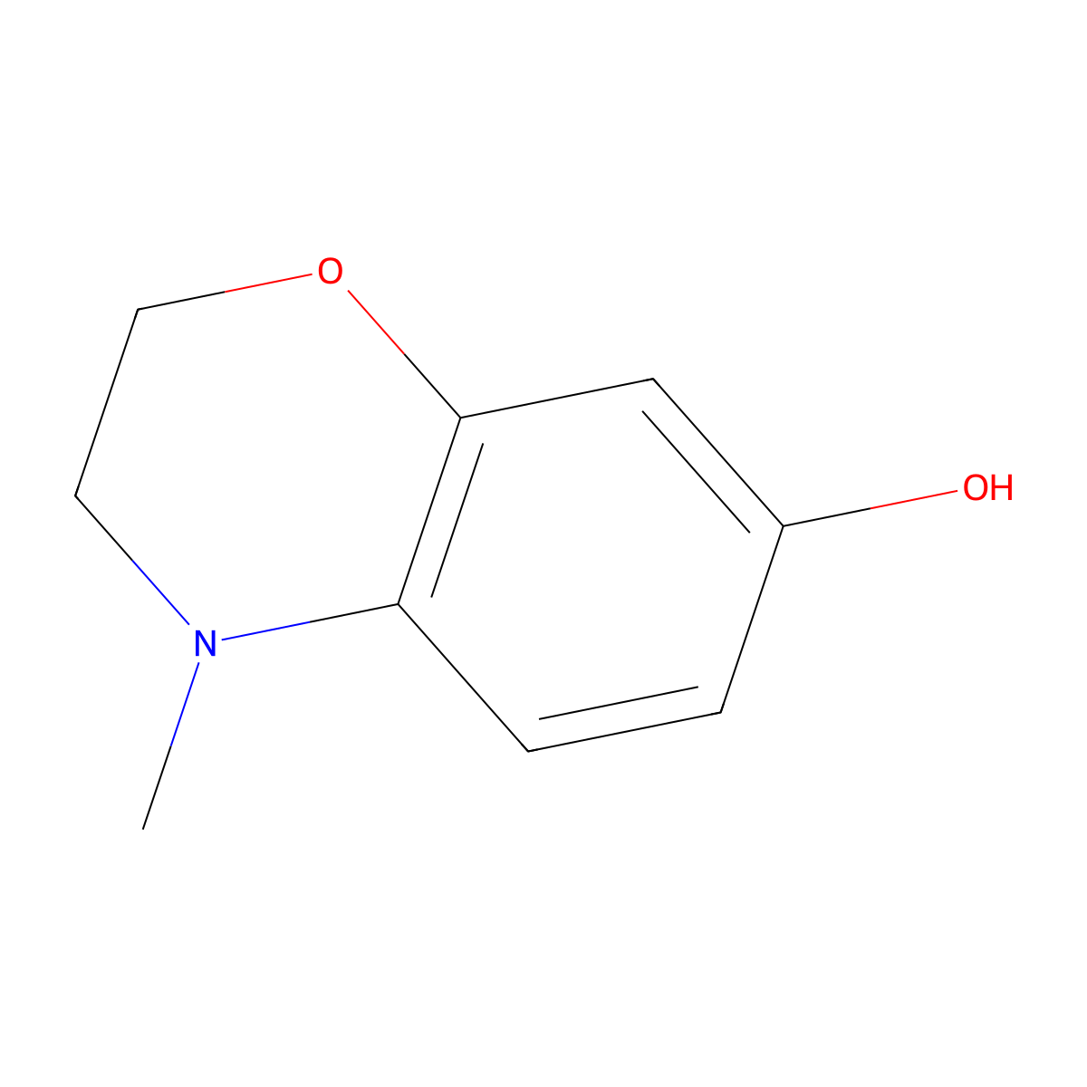 4-methyl-3,4-dihydro-2H-1,4-benzoxazin-7-ol molecular structure, CAS 119095-00-0