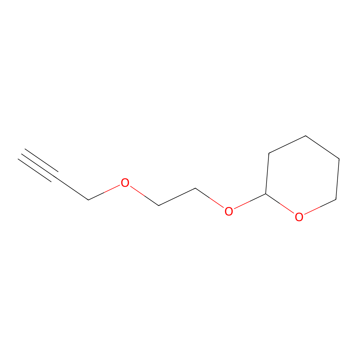 Propargyl-PEG1-THP molecular structure, CAS 119096-95-6