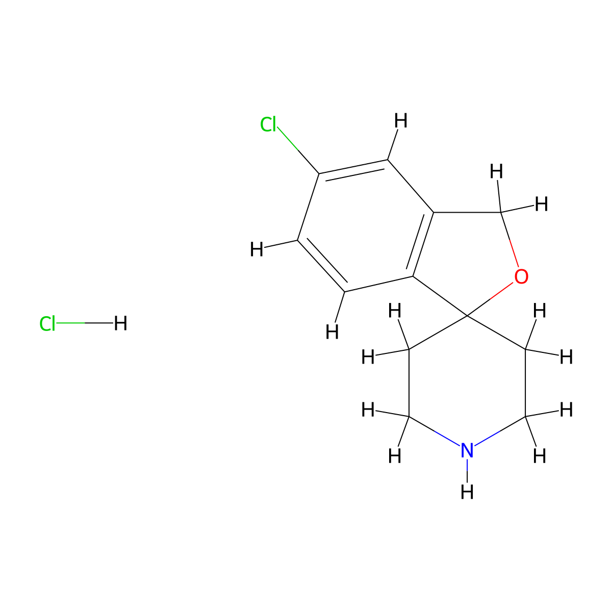 5-Chloro-3H-spiro(isobenzofuran-1,4'-piperidine) hydrochloride molecular structure, CAS 1190965-20-8