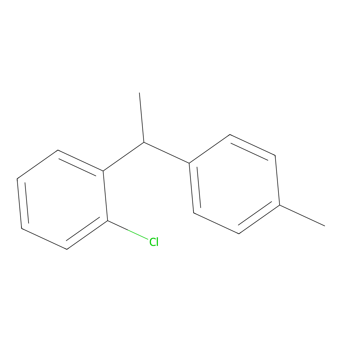 1-Chloro-2-(1-(p-tolyl)ethyl)benzene molecular structure, CAS 1190968-76-3