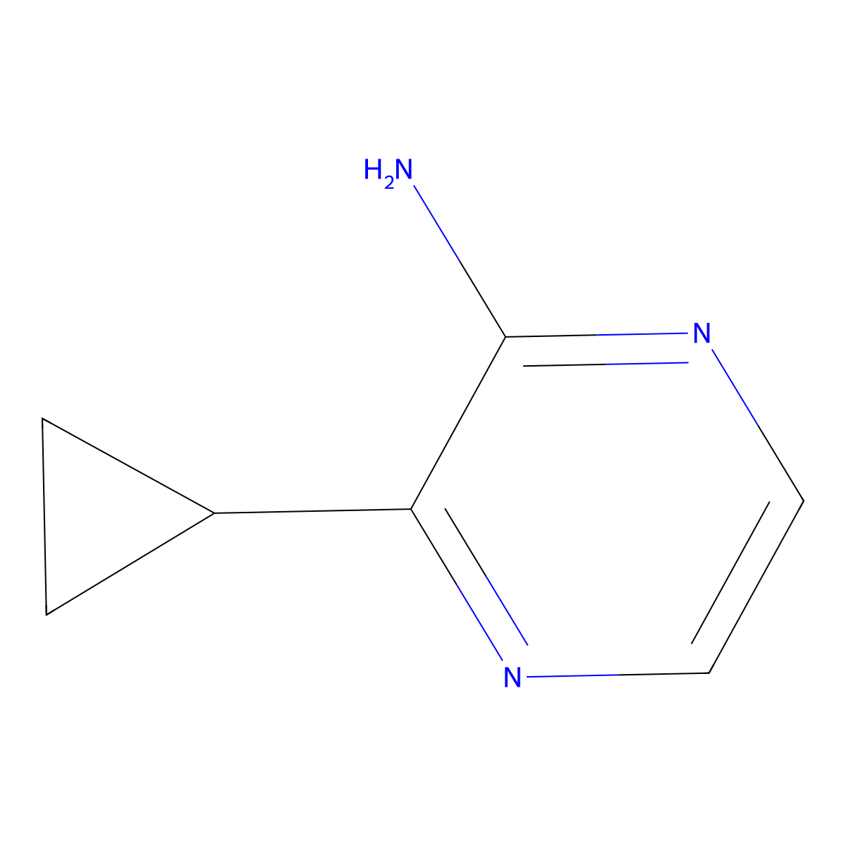 3-Cyclopropylpyrazin-2-amine molecular structure, CAS 1190969-76-6