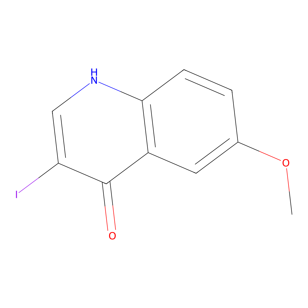 3-iodo-6-methoxy-1H-quinolin-4-one molecular structure, CAS 1190972-41-8