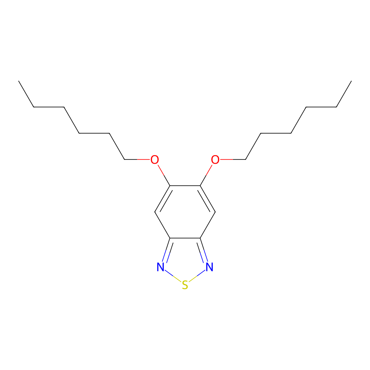 5,6-Bis(hexyloxy)benzo[c][1,2,5]thiadiazole molecular structure, CAS 1190978-93-8