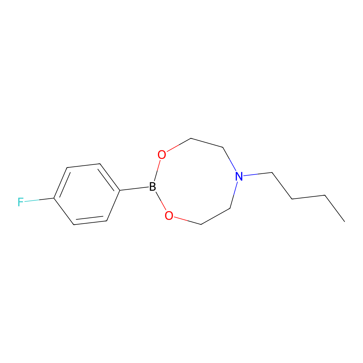 4-Fluorophenylboronic acid N-butyldiethanolamine ester molecular structure, CAS 1190988-96-5
