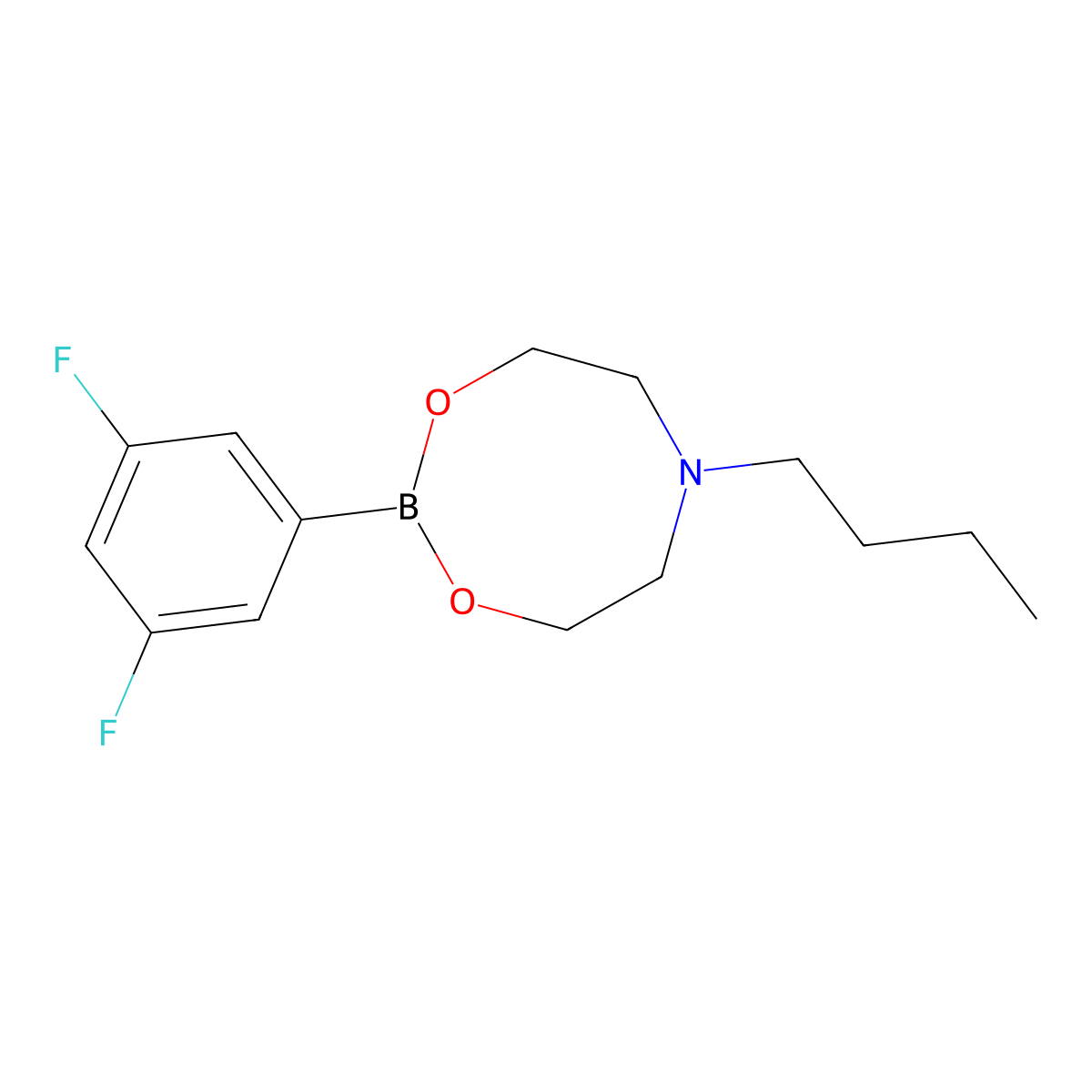 6-Butyl-2-(3,5-difluorophenyl)-1,3,6,2-dioxazaborocane molecular structure, CAS 1190988-97-6