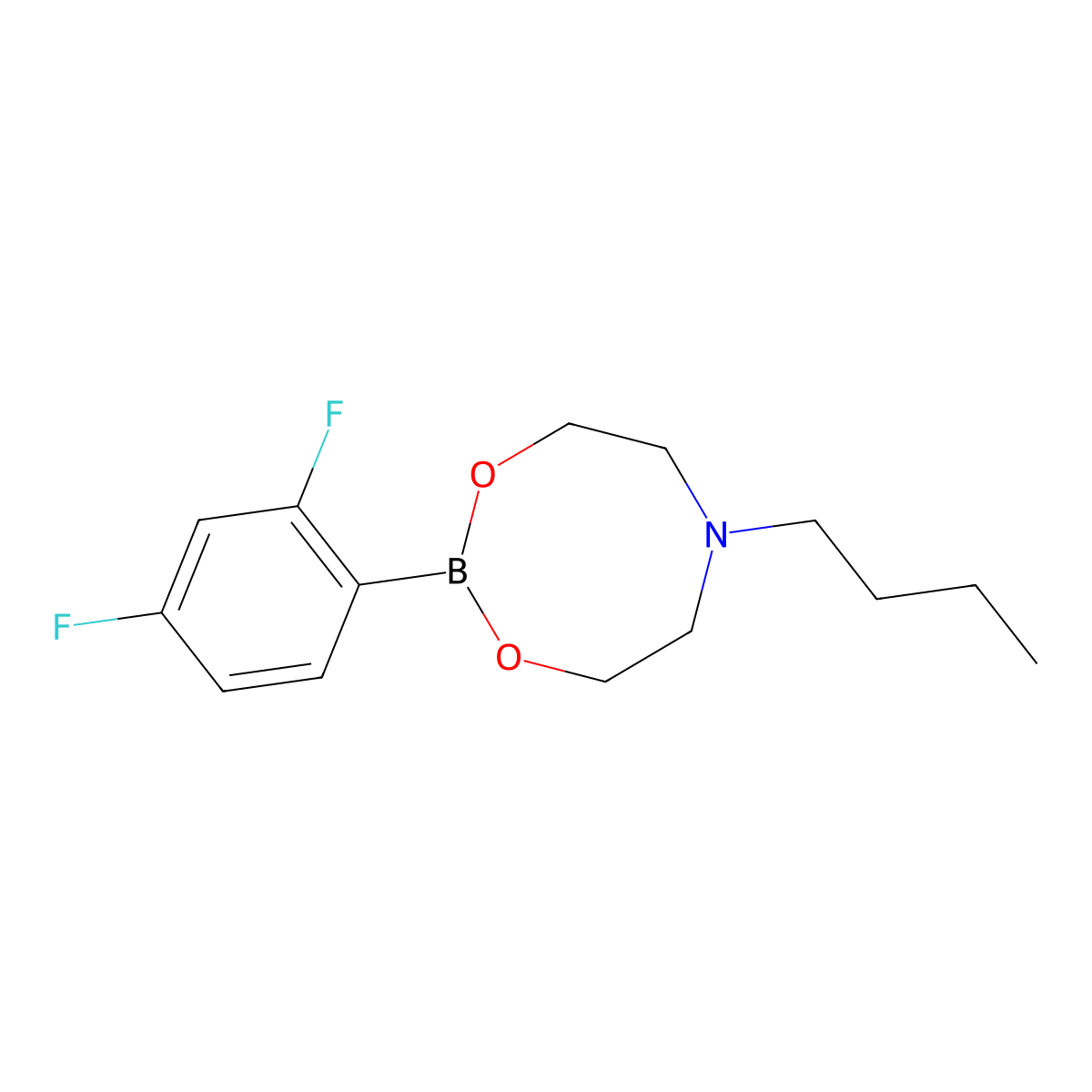 6-Butyl-2-(2,4-difluorophenyl)-1,3,6,2-dioxazaborocane molecular structure, CAS 1190988-98-7