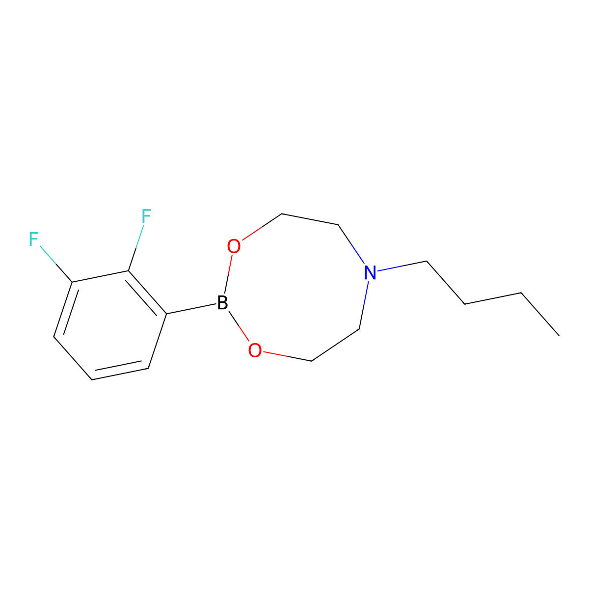 6-Butyl-2-(2,3-difluorophenyl)-1,3,6,2-dioxazaborocane molecular structure, CAS 1190989-00-4