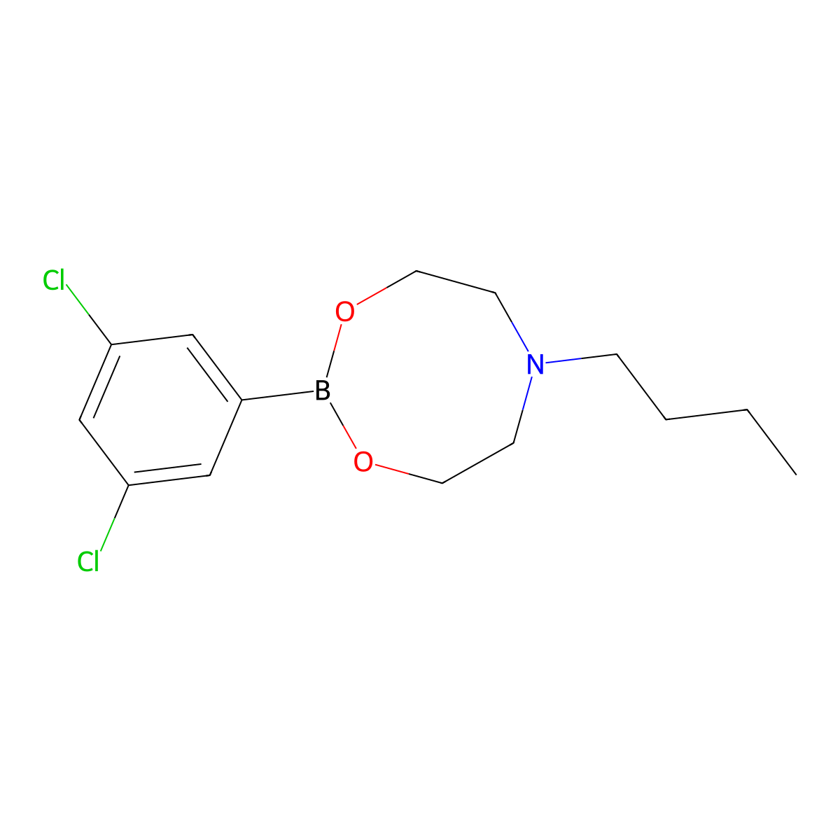 6-Butyl-2-(3,5-dichlorophenyl)tetrahydro-4H-1,3,6,2-dioxazaborocine molecular structure, CAS 1190989-02-6