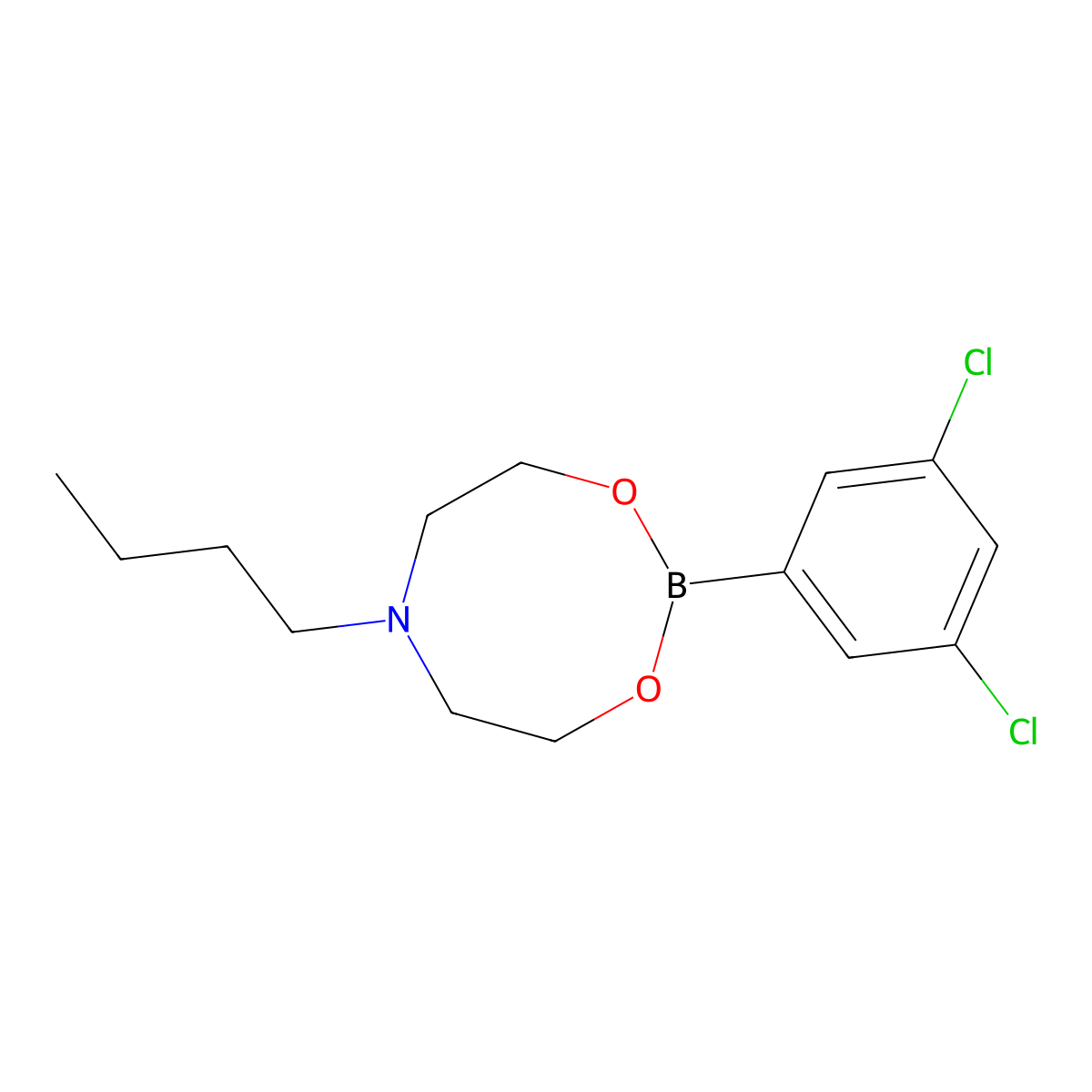 6-Butyl-2-(3,5-dichlorophenyl)tetrahydro-4H-1,3,6,2-dioxazaborocine molecular structure, CAS 1190989-02-6