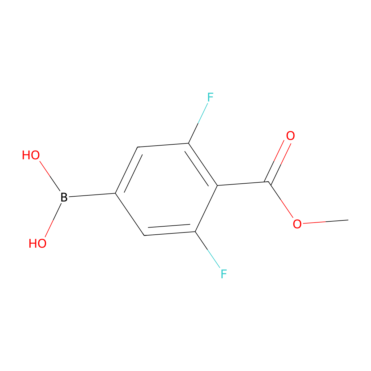 1-Methyl 4-borono-2,6-difluorobenzoate molecular structure, CAS 1190989-09-3