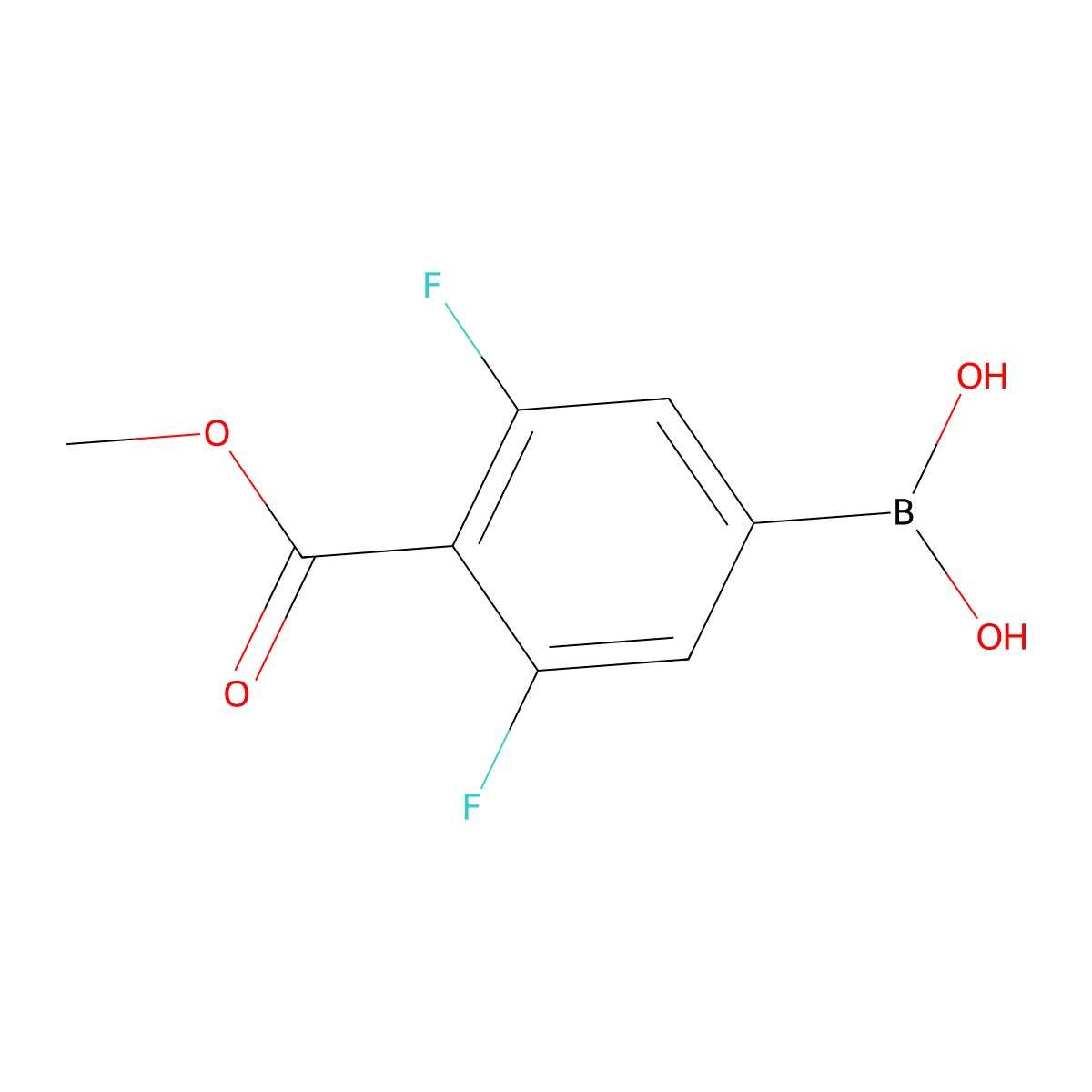 1-Methyl 4-borono-2,6-difluorobenzoate molecular structure, CAS 1190989-09-3