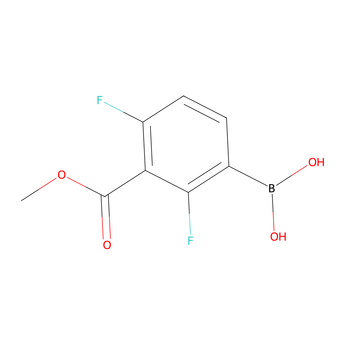(2,4-Difluoro-3-(methoxycarbonyl)phenyl)boronic acid molecular structure, CAS 1190989-12-8