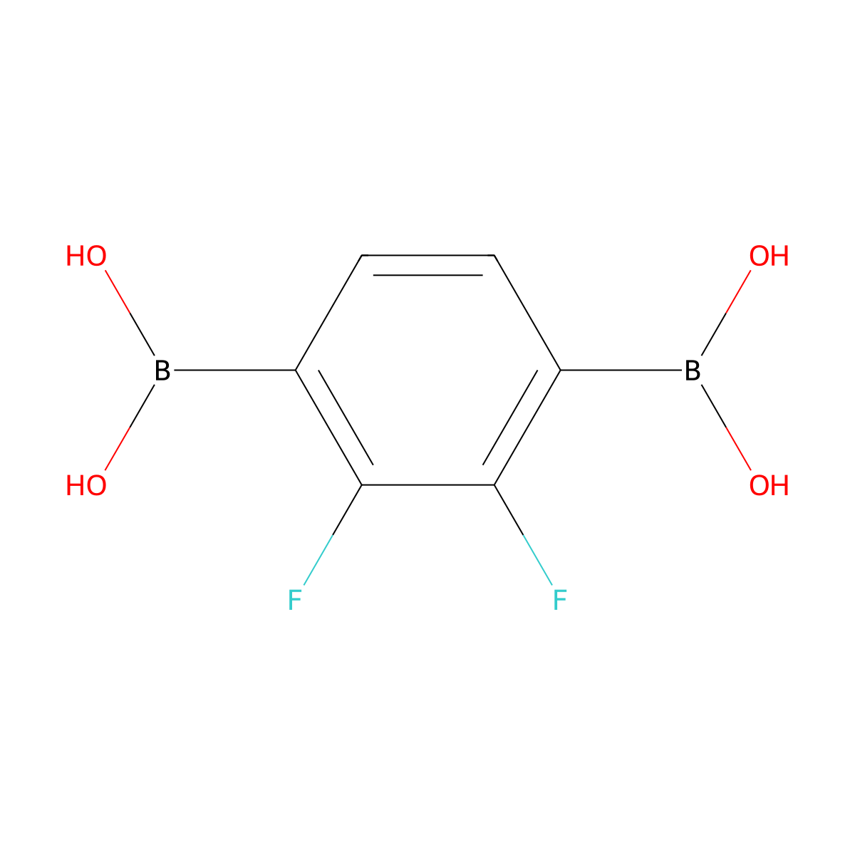 (2,3-Difluoro-1,4-phenylene)diboronic acid molecular structure, CAS 1190989-22-0