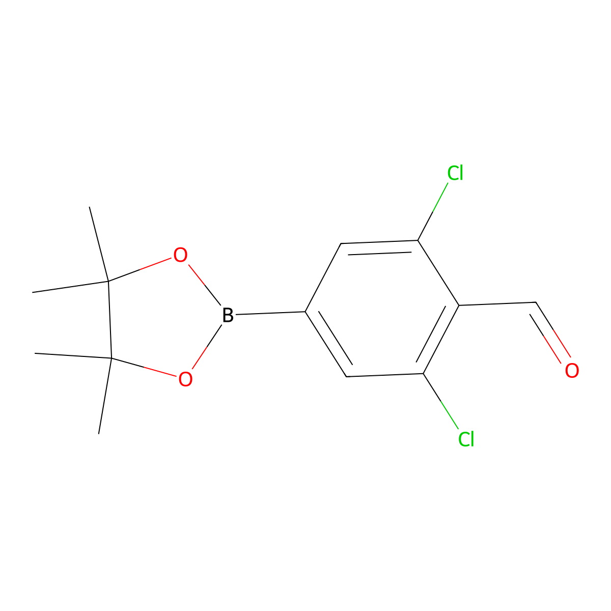 2,6-Dichloro-4-(4,4,5,5-tetramethyl-1,3,2-dioxaborolan-2-yl)benzaldehyde molecular structure, CAS 1190989-28-6