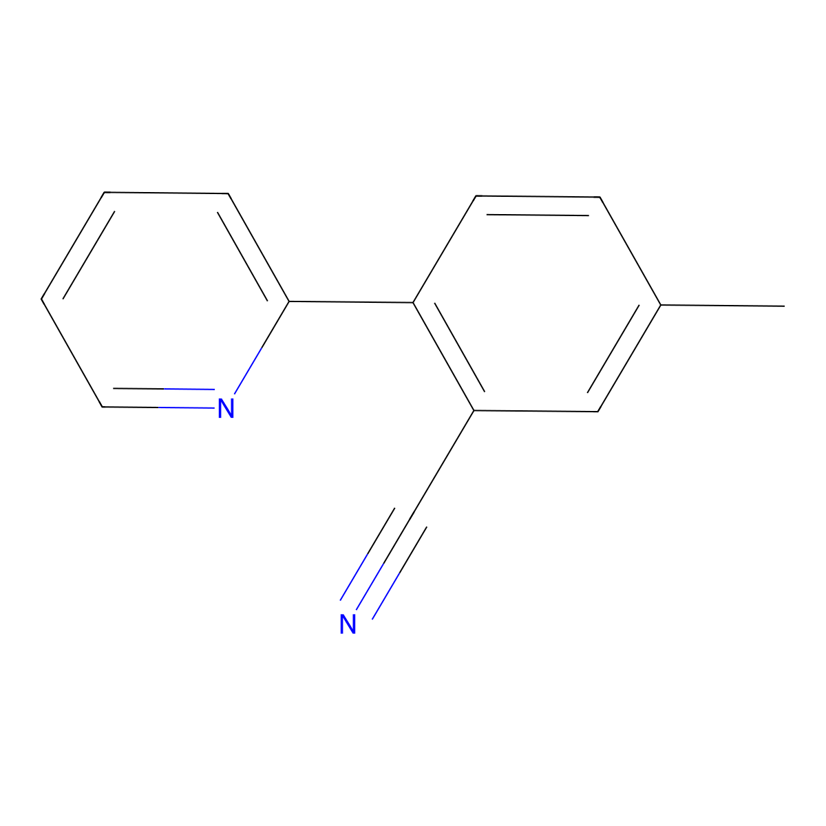 5-Methyl-2-(pyridin-2-yl)benzonitrile molecular structure, CAS 1190991-68-4