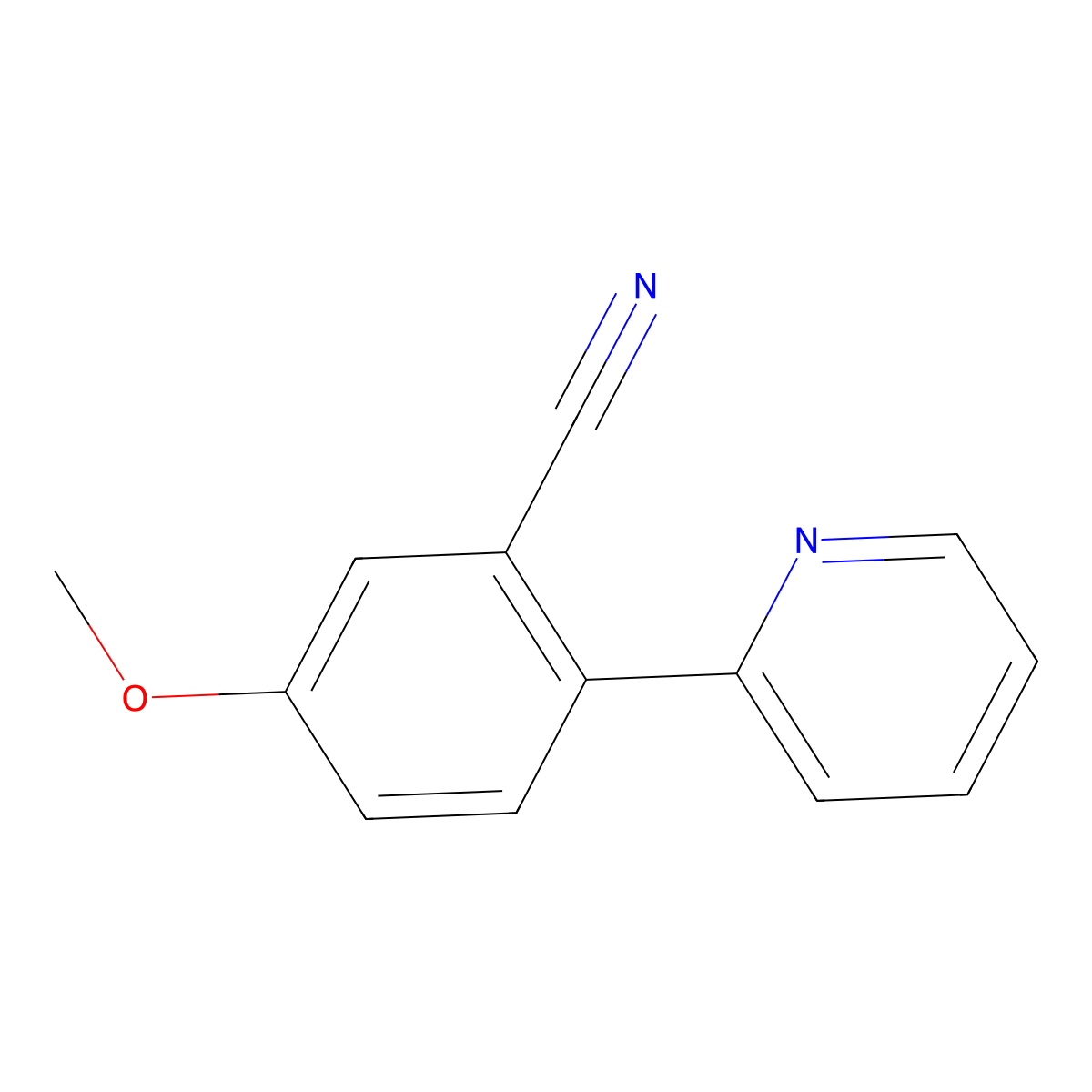 5-Methoxy-2-(pyridin-2-yl)benzonitrile molecular structure, CAS 1190991-72-0