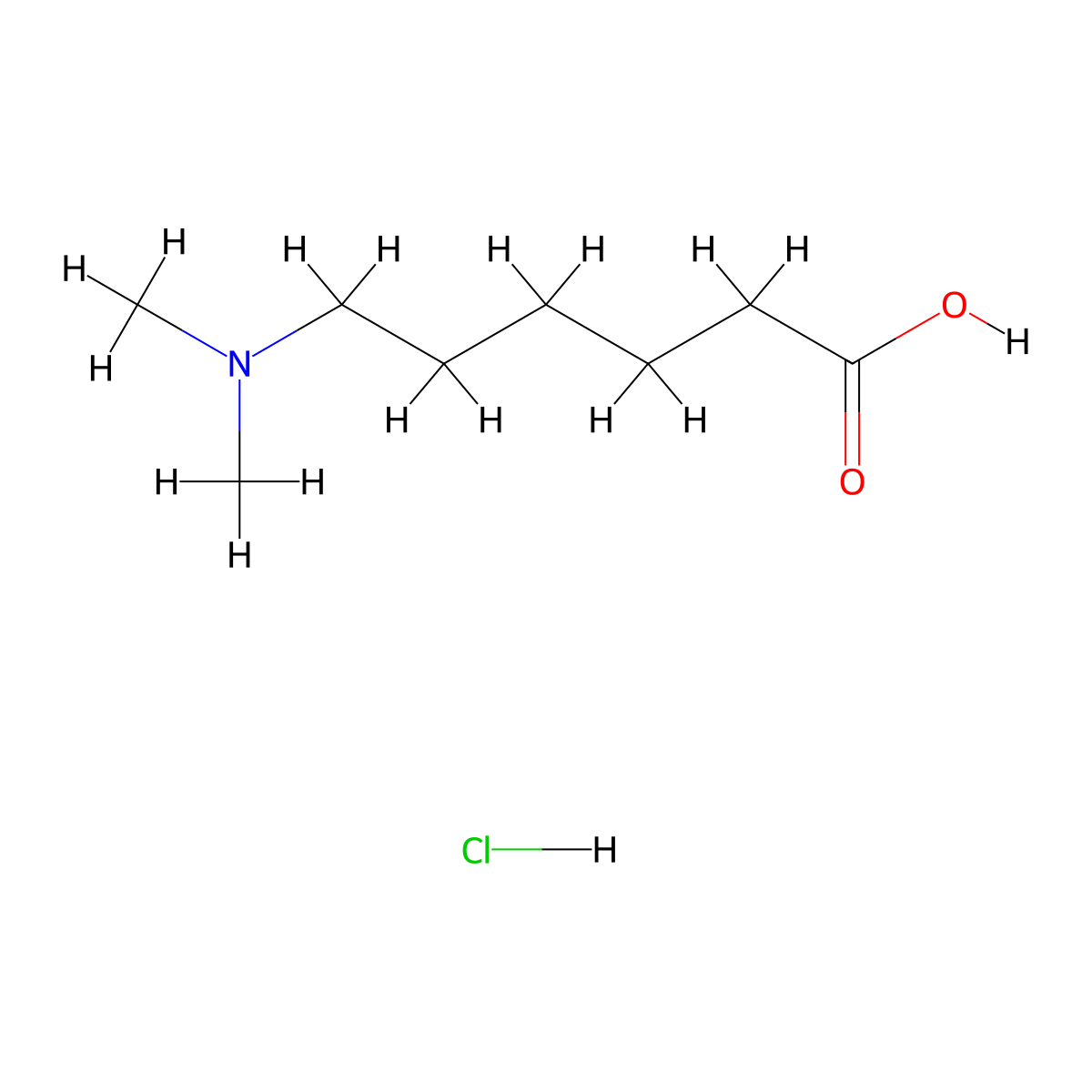 6-(Dimethylamino)hexanoic acid hydrochloride molecular structure, CAS 1191-27-1