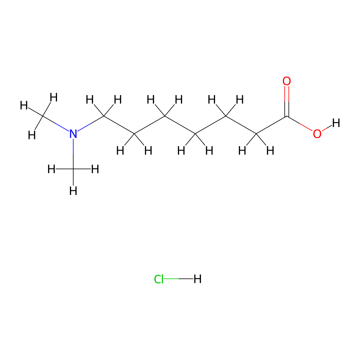 7-(Dimethylamino)heptanoic acid hydrochloride molecular structure, CAS 1191-28-2