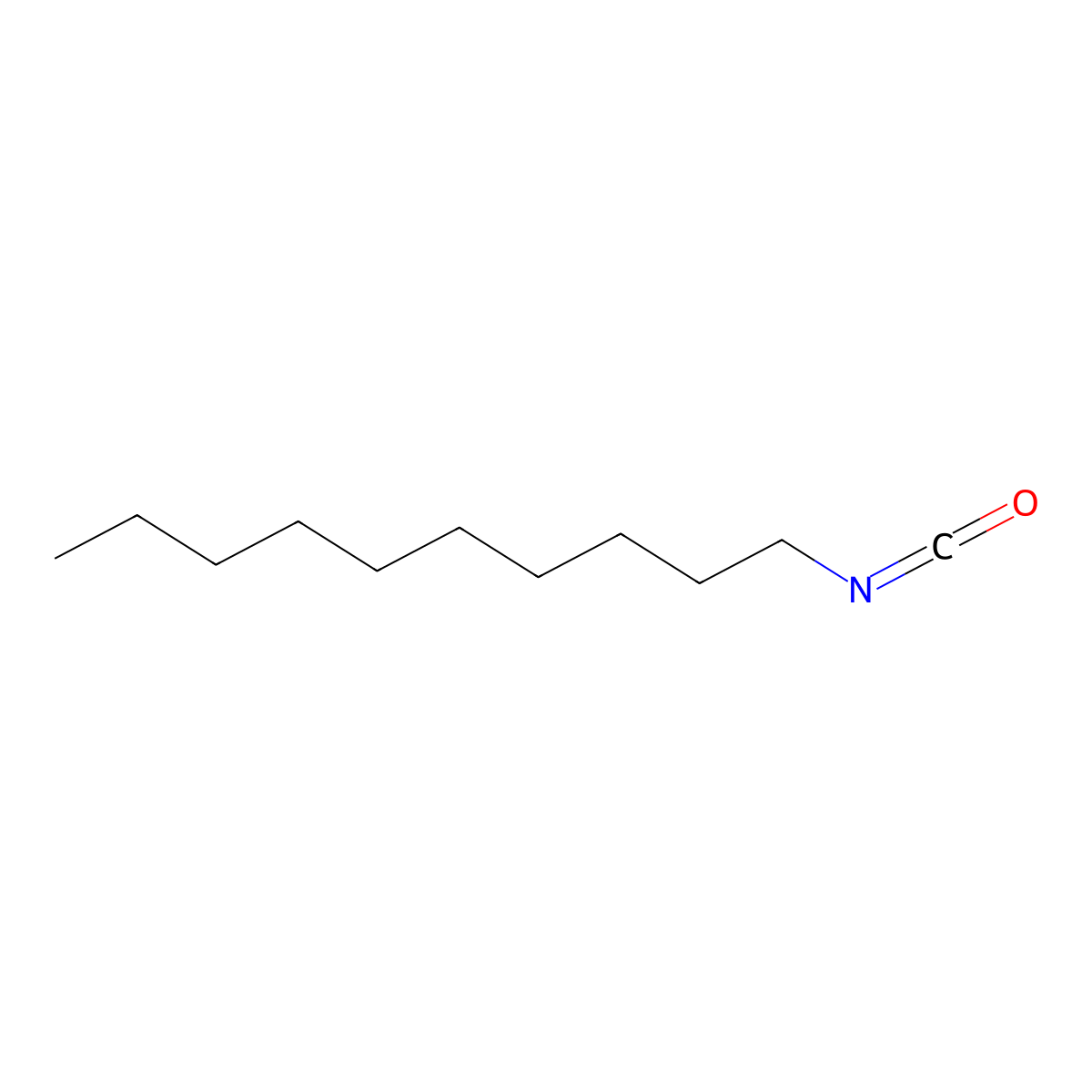 Decyl isocyanate molecular structure, CAS 1191-69-1