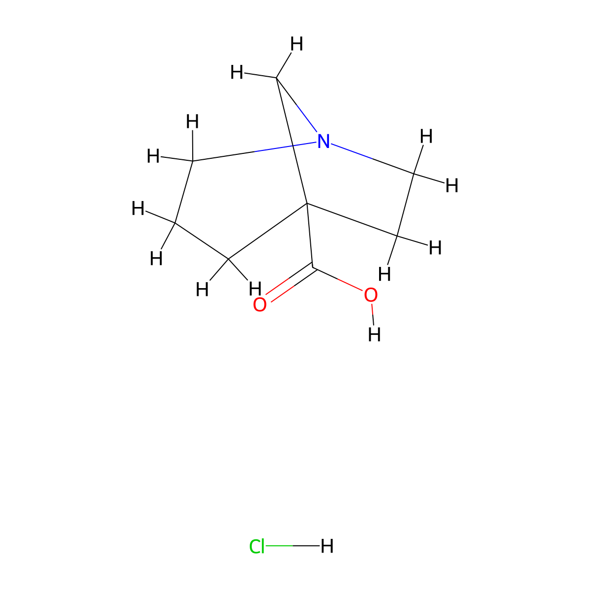 1-Azabicyclo[3.2.1]octane-5-carboxylic acid hydrochloride molecular structure, CAS 119102-94-2