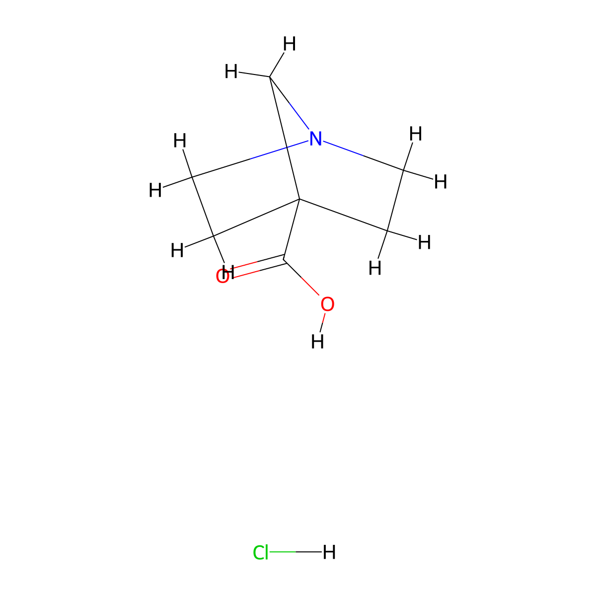 1-Azabicyclo(2.2.1)heptane-4-carboxylic acid hydrochloride molecular structure, CAS 119102-95-3
