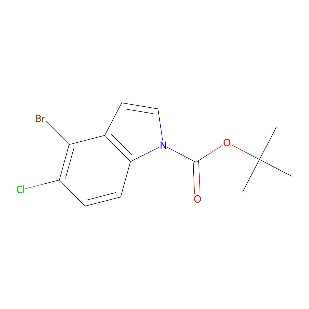 tert-Butyl 4-bromo-5-chloro-1H-indole-1-carboxylate molecular structure, CAS 1191028-42-8